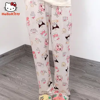 Hello Kitty Mymelody Kuromi Spausdinti Pajama Kelnes Anime Ir Animacinių Filmų Kelnės Studentų Pėsčiomis Ziajać Vasaros Prarasti Namus Kelnės Mergaitėms Dovanų