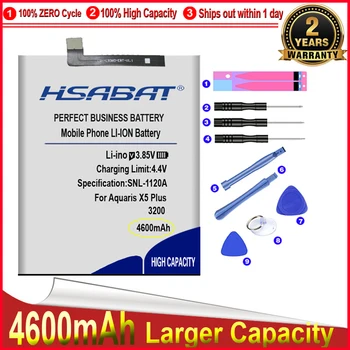 HSABAT 0 Ciklo 4600mAh BQ baterija 3200 Baterija BQ Aquaris X5 PLUS Aukštos Kokybės Pakaitinis Akumuliatorius