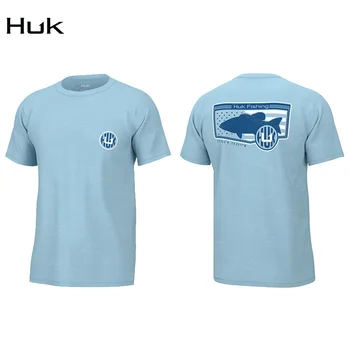 HUK Žvejybos T-marškinėliai su žuvų spausdinti dizaino Vyrams trumpomis Rankovėmis Apsaugos Žūklės Apranga, Žvejybos Apranga Jersey Camisa De Pesca
