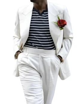 Italijos Vestuvių Vyrų Tuxedos Užsakymą Pasiekė Atvartas Kišenės Tinka Formalaus Ponai Jaunieji Šalies Prom 2 Vnt Švarkas+Kelnės Rinkinys