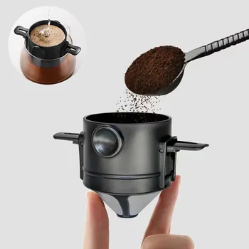 Išardomi Kavos Filtro Popieriaus Nemokamai ir Daugkartinio naudojimo Nerūdijančio Nešiojamų Plieno Kavos Filtras Dripper dėl Vadovo Parengimas Kavos