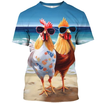 Juokinga T-Shirt Vyrams Gyvūnų Amerikos Vištienos Spausdinti Vyrų Drabužiai Nuožmus Žvėris Modelis Prarasti Negabaritinių Marškinėliai Street Dizaineris Tee