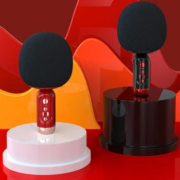 K2 Bluetooth Mikrofonas Dainuoti Dainą Mobilusis telefonas, Belaidis Mikrofonas Stereo Gyvo Garso plokštės Juda Ritė Didelės Talpos Baterija