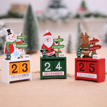 Kalėdinis Advento Kalendorius Mediniai Linksmų Kalėdų Papuošalai, Papuošalai Namuose Kalėdų Stalo Dekoras Naujųjų Metų Advento Kalendorius