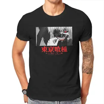 Kaneki Ken Tokijo Pabaisa Anime vyriški T Shirts Hipster Tee Marškinėliai trumpomis Rankovėmis Apvalios Apykaklės Marškinėliai Grynos Medvilnės Drabužius 6XL