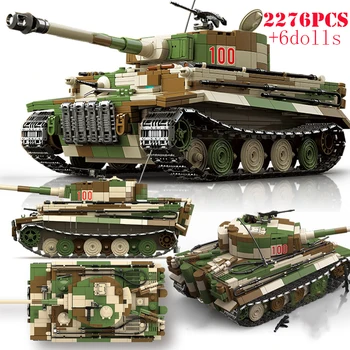 Karinės Pasaulinio Karo vokiečių Tiger I Sunkusis Tankas Blokai WW2 Armijos Ginklų Pantera Vidutinio Tankai Plytas, Vaikams, Vaikams, Žaislai