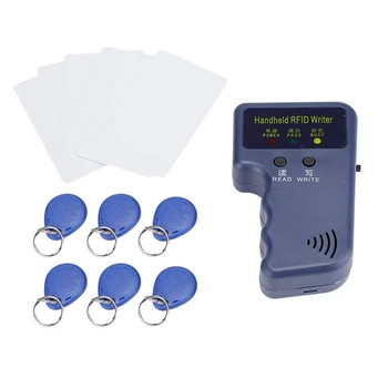 Kišeninis RFID Kortelę Kopijavimo 125KHz ID (EM4100//AWID) popierinės kopijavimo aparatų matricos Skaitytojui Rašytojas su 6 Writable Keychain+6 Writable Kortelės