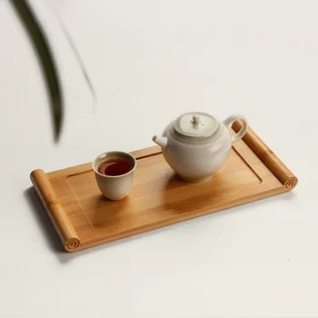Knyga, pažymėkite bambuko arbatos dėklas namų sausos arbatos stalo, arbatos dėklas nedidelių Japoniško stiliaus paprastas medžio masyvo mini stačiakampio arbatos rinkinys