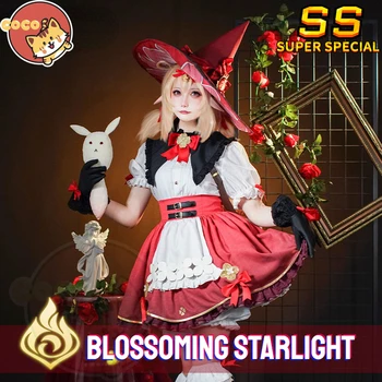 Kokosų-SS Žaidimas Genshin Poveikio Žydinčios Žvaigždės Klee Cosplay Kostiumų Genshin Poveikio Nauja Oda Mažai Ragana Klee Lolita Kostiumas