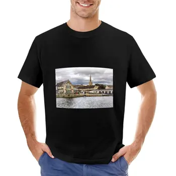 Lechlade-on-Thames Riverside T-Shirt plius dydis viršūnes vintage marškinėliai negabaritinių marškinėliai sunkiasvoris t marškiniai vyrai white t marškinėliai