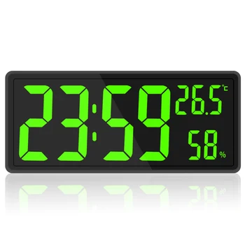 LED Skaitmeninio Sieninis Laikrodis, Dideli Skaičiai Ekrane,Patalpos Temperatūra ir Drėgmė,dėl Troba, Namuose,Klasėje,Biuro Žalia