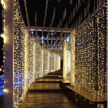 LED Užuolaidų String Žibintai Kalėdinė Dekoracija 3x1 3x2 3x3 6x3 Girliandą Pasakų Šviesos Naujųjų Metų Vestuvių Atostogų Žiburiai Su Nuotolinio