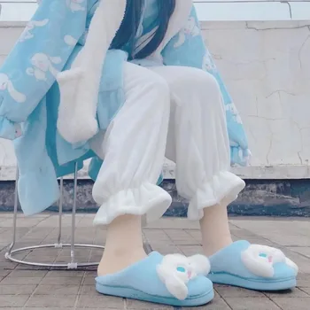 Lolita Kawaii Miego Likučius Moterys, Šiltas, Kieto Homewear Žiemos Prašmatnus Jaukus Japonų Stiliaus Saldus Mergina Sleepwear Puikus Poilsio Pagrindinio