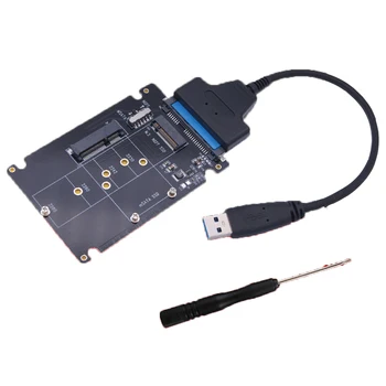 M. 2 NGFF SSD SATA Adapteris 3 USB3.0 M SATA USB3.0 Adapteris M/B-pagrindinis Uostas Reader Kortelės 2.5/3.5 colio SATA Suppport 2230/42/60/80 SSD