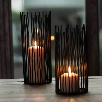 Metalo Žvakidė Tuščiaviduriai Iš Candelabrum Netaisyklingos Linijos Žvakė Dėklas Vestuvių Rekvizitai Metalo Rankdarbiai Namų Stalo Apdailos