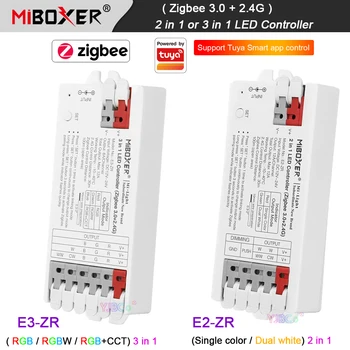 Miboxer Zigbee 3.0+2.4 G 2 in 1 (Viena spalva/Dual balta) LED Juostos juostos Valdiklis 3 in 1 (RGB/RGBW/RGBCCT) Šviesos Lempų šviesos Reguliatorius