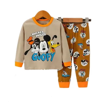 Mickey Mouse Kūdikių Berniukų, Mergaičių Drabužių Rinkinius, skirtus Kūdikių Medvilnės Kūdikių Berniukų Drabužiai Nustatyti medvilnės Viršus+Kelnės Apranga Vaikams, drabužiai