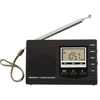 Mini Radio FM/MW/SW Imtuvas, Skaitmeninis Laikrodis-Žadintuvas, FM Radijo Imtuvas, Radijo Garsiakalbis Lašas Laivybos