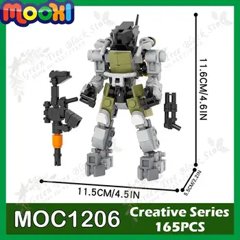 MOC1206 165PCS Kūrybiškumą Serijos Žmogaus Mecha Blokai Sci-Fi Varomas Šarvai Modelio Apdailos Asamblėjos Plytų Žaislai Vaikams