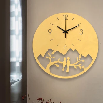 Modernus Minimalistinis Laikrodis Sienos Kabo Metalo Kambarį Apvalūs Laikrodžiai Didelis Silent Namuose Mados Paukščių Relogio De Parede Namų Dekoro
