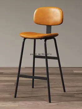 Modernus Nordic Light Luxury Baro Kėdės Paprastas, Aukštas Atlošas Kėdės Baras, Registratūra Kėdės Namuose Geležies Aukštos Kėdės