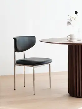Modernus Nordic paprastas šviesos prabangaus audinio namų restoranas nerūdijančio plieno valgomojo kėdė dizaineris tyrimas atgal kėdė