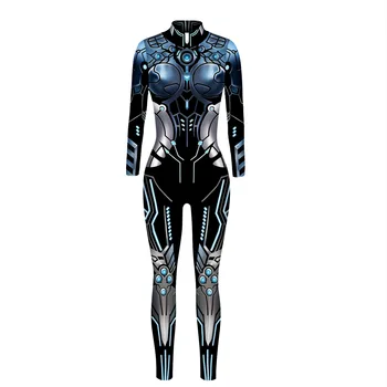 Moterų, Vyrų Ateityje Robotas Mašina 3D Atspausdintas Punk Jumpsuit Helovyno Cosplay Kostiumai Šalis Vaidmenų Suknelė Przybornik