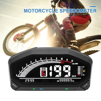 Motociklo Spidometras 12000 RPM Motociklo prietaisų Skydelio Vandeniui Skaitmeninis Tachometras, LED Reguliuojamas 1 2 4 Cilindru Motociklas