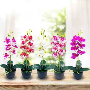 Naudinga Lengvas Orchidėja Eco-Friendly Realus Dirbtinės Gėlės Puodą Modeliavimas Bonsai Gėlės Tvarka