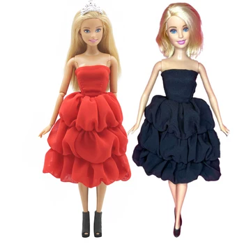 Nauja 30cm 1/6 raudona daugiasluoksnio šifono Suknelė Kasdien Dėvėti Aksesuarai, Drabužių Barbies lėlės