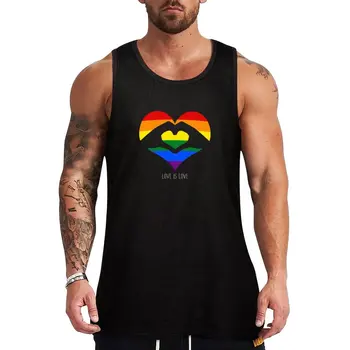 Nauja Meilė Yra Meilė LGBT Vaivorykštė Širdies Bako Viršuje Kultūrizmo drabužių žmogus, drabužiai vyrams, vyriški berankoviai berankoviai vyriški marškinėliai