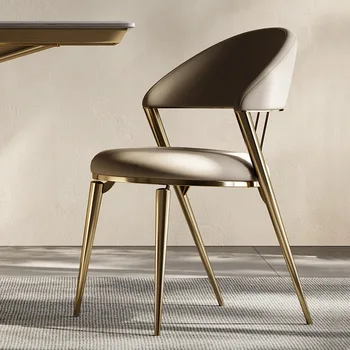 Naujas italų minimalistinio valgomojo kėdės su karvės odos atlošas, naudojimui namuose