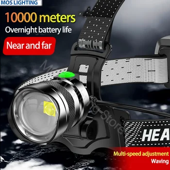 Naujas LED Stiprios Šviesos Jutikliai, priekinis žibintas USB Įkrovimo P50 Itin Didelės Galios keičiamo dydžio Zoom Daugiafunkcinis Headworn Žvejybos Lempos