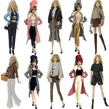 Naujas Mados Drabužius Barbie Lėlės Priedai Priežastinis Paltas Modernus Kostiumas Gyvulių Batai Šydas, Maišyti Stilius Žaislai JJ