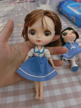 Naujas Molly Blyth Prancūzijos Šviesą Bjd Doll Kawaii Mielas Anime Lėlės Mėlynos Spalvos Sijonas Maišelį Fullset Bendras Kūno Žaislai Mergina