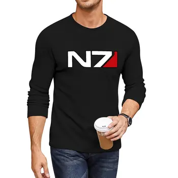 Naujas N7 Logotipas Ilgai Marškinėliai juokinga t shirts, prakaito marškiniai Anime t-shirt korėjos dizaineris marškinėliai vyrams