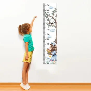 Naujas Stilius Augimo Diagramos Mergaitė Animaciją Medžio Aukštis Diagramos Siena Lipdukas Vinilo Lipdukas Lipdukas Nuimamas 