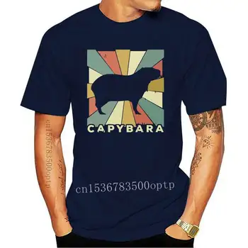 Naujas Vyrų trumpomis rankovėmis marškinėlius Classic Capybara Meilužis Vintage Retro Gyvūnų Unisex Marškinėliai Moterims t-shirt