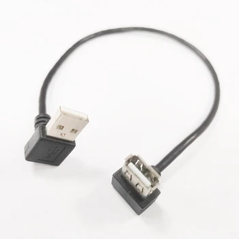 NCHTEK Dual 90 Laipsnių Kampu USB2.0 A moterį, USB2.0 A Male Plug Išplėtimo Jungties Laidą Apie 25CM / 1PCS