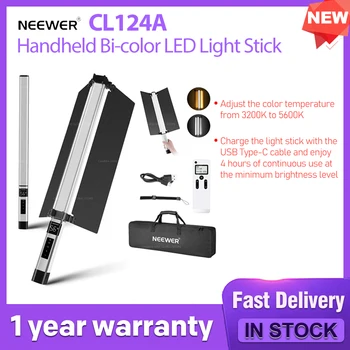 NEEWER CL124A Nešiojamą Dviejų spalvų LED Šviesos Klijuoti su Tvarto Durų Spalvos Temperatūra: 3200K–5600K (100K žingsniu)