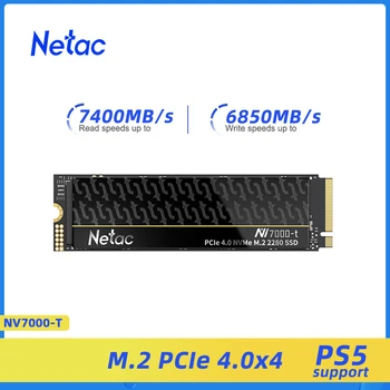 Netac NV7000T 512 gb SSD 1T 2T M. 2 NVMe 7400MB/s PCIe4.0 M2 VSD Vidinio Kietojo Disko Heatsink už PS5 Desktop Laptop