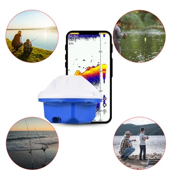Nešiojamų Lauko Žuvų Ieškiklis Smart Belaidžio Žuvų Gylis Finder Mobiliojo Telefono APP Suderinama Vandens Gylis Fishfinder Įkraunama