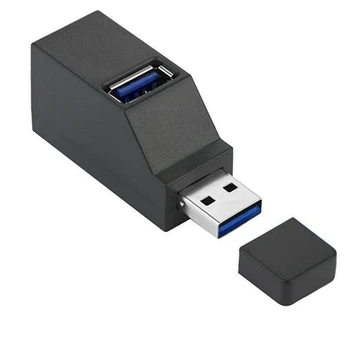 Nešiojamų Multi-Interface Hub Splitter USB3.0 Didelės Spartos Stebulės Juoda