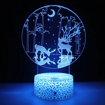 Nighdn Elnias 3D Iliuzija Lempos Akrilo 7 Spalvų LED Nakties Šviesos Namuose Miegamasis papuošalai Kalėdų Dovana Vaikams Berniukams, Mergaitėms