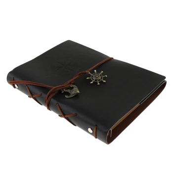 Oda Notebook Nešiojamas Palaidų Lapų Tuščias Sąsiuvinis Kelionės Juoda