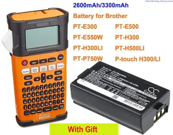 OrangeYu 2600mAh/3300mAh Baterija BA-E001 Brolis PT-E300, PT-E500, PT-E550W, PT-H300, PT-H500LI,PT-P750W,P-touch H300/LI