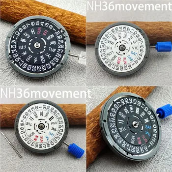 Originalus NH36 visiškai automatinis judėjimo juodas/baltas viengubo ir dvigubo kalendorius 3.8/3/4.2/Kinų ir anglų kalbomis vyriškų laikrodžių priedai