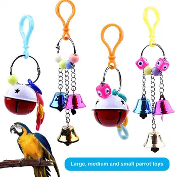 Paukščių Žaislas, atsparus Įbrėžimams, Bite-Atsparus Anti-skaldytų Išnyks-mažiau Virvelę Šlifavimo Nagų Trapumą Bell Apvalus Žiedas Papūga Žaislas Augintiniui