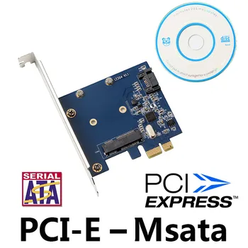 PCI Express X1 su MSATA SSD SATA 3.0 Combo Plėtros Kortelę 6Gbps ASM1061 Chipset PCIE SATA Konverteris Adapteris, Korteles