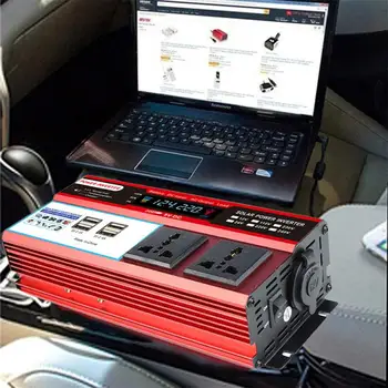 Piko Car Power Inverter 12V DC į AC 110V 120V Konverteris LCD 4 USB Įkroviklį, Automobilių Elektros Maitinimo Lizdas